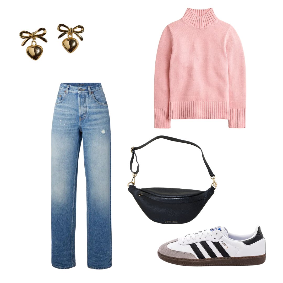 Bow & Heart Drop Earrings