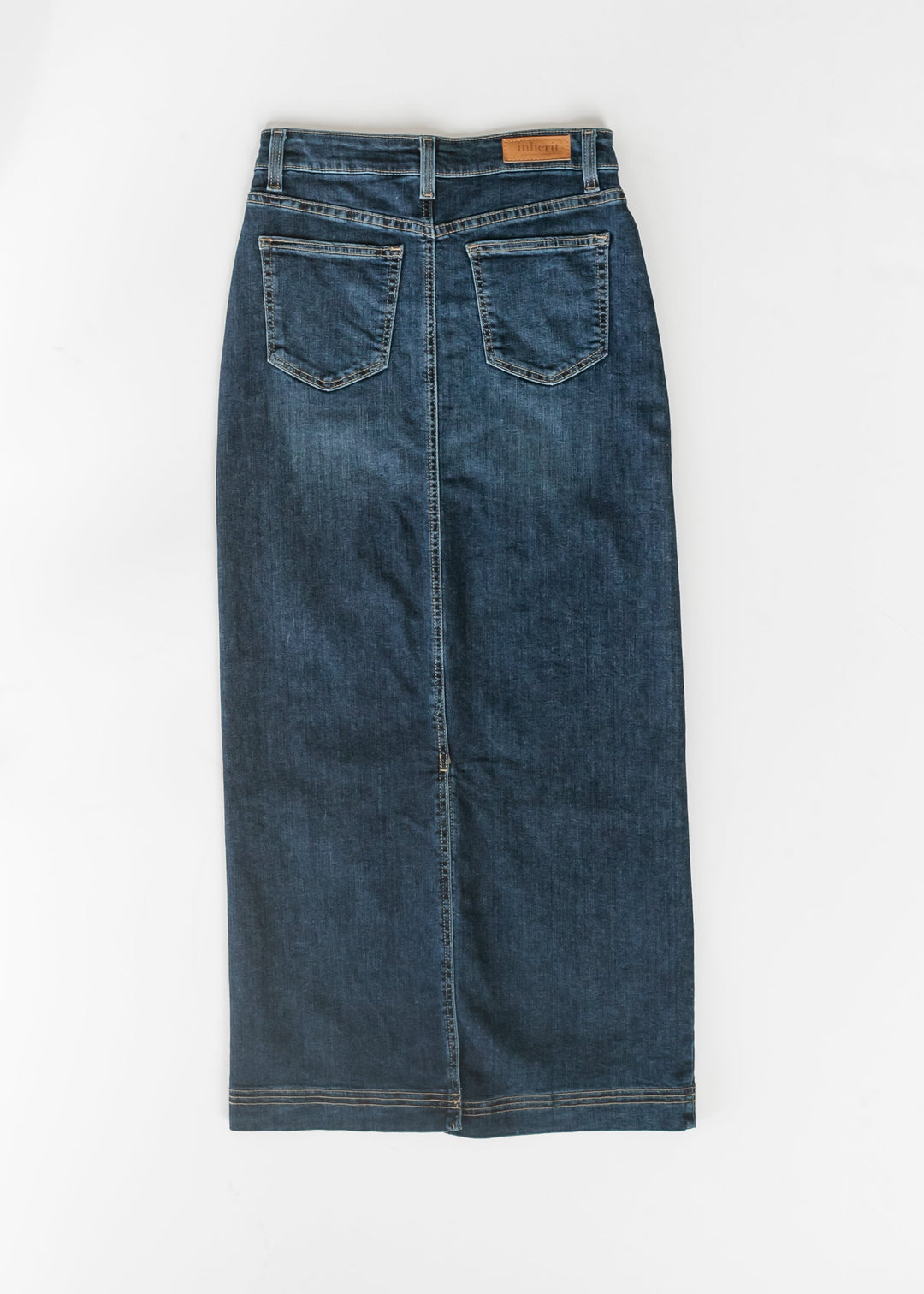 Bria Dark Wash Denim Maxi Skirt