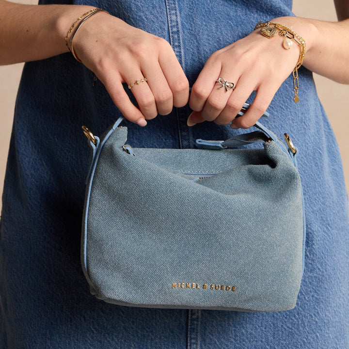 Brigitte Suede Mini Bag in Denim