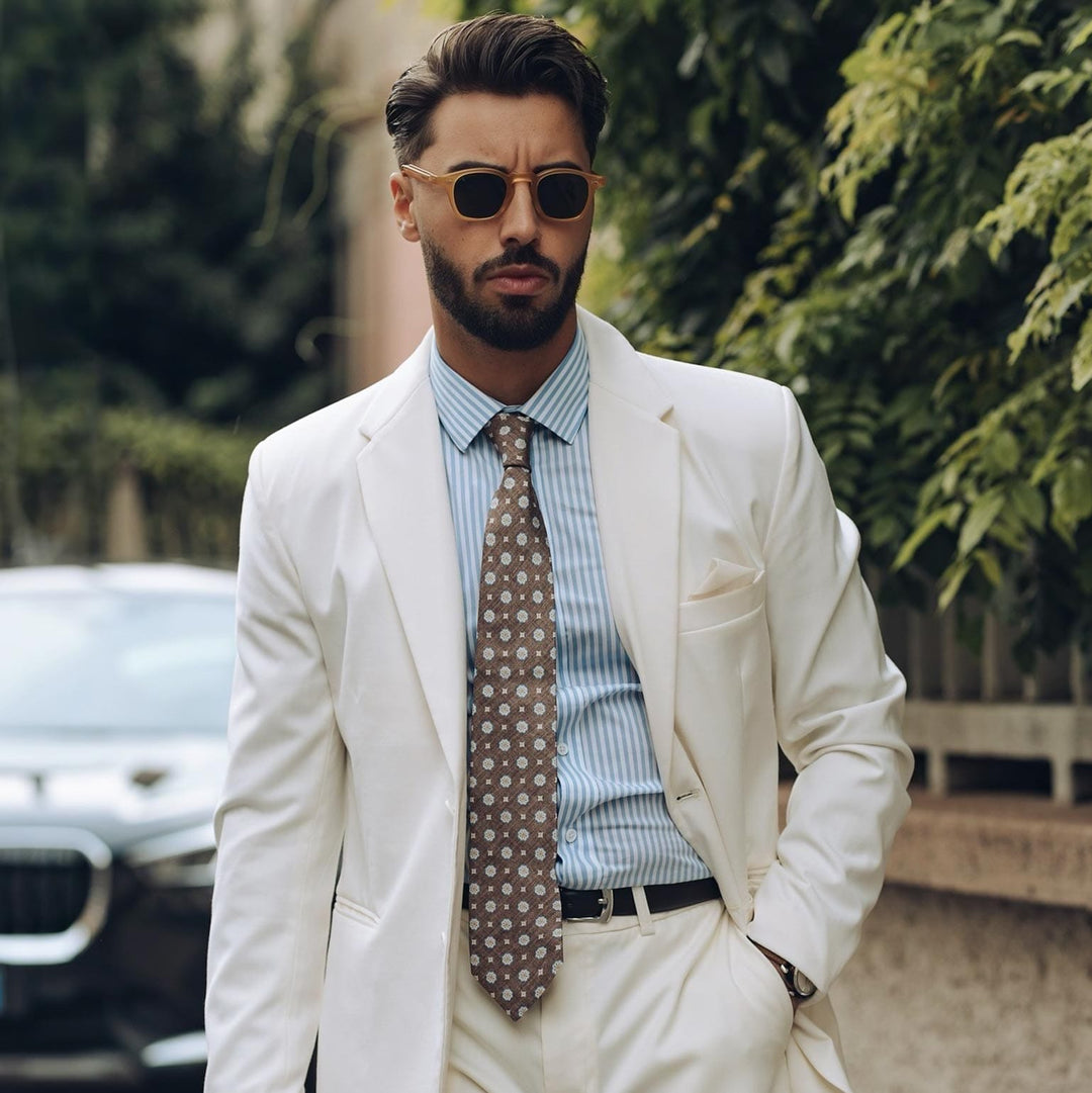 Antinori - Printed Silk Tie - Brown