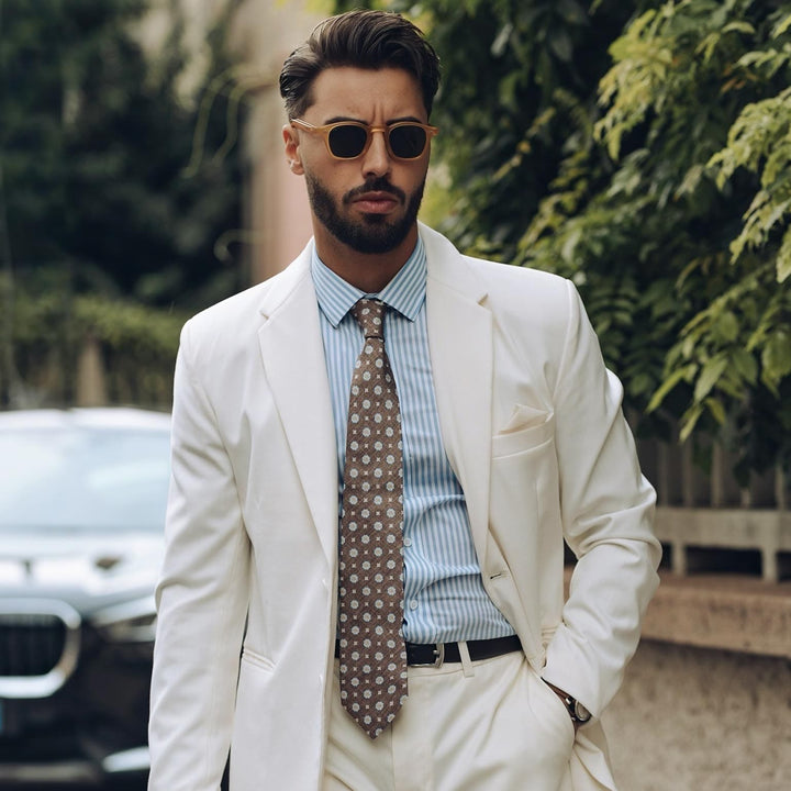 Antinori - Printed Silk Tie - Brown