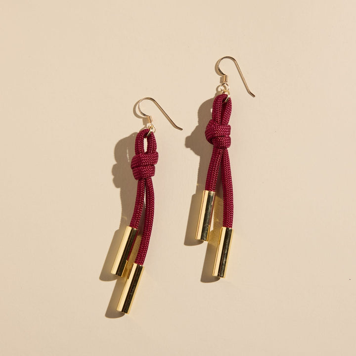 Burgundy Denver Cord Earring