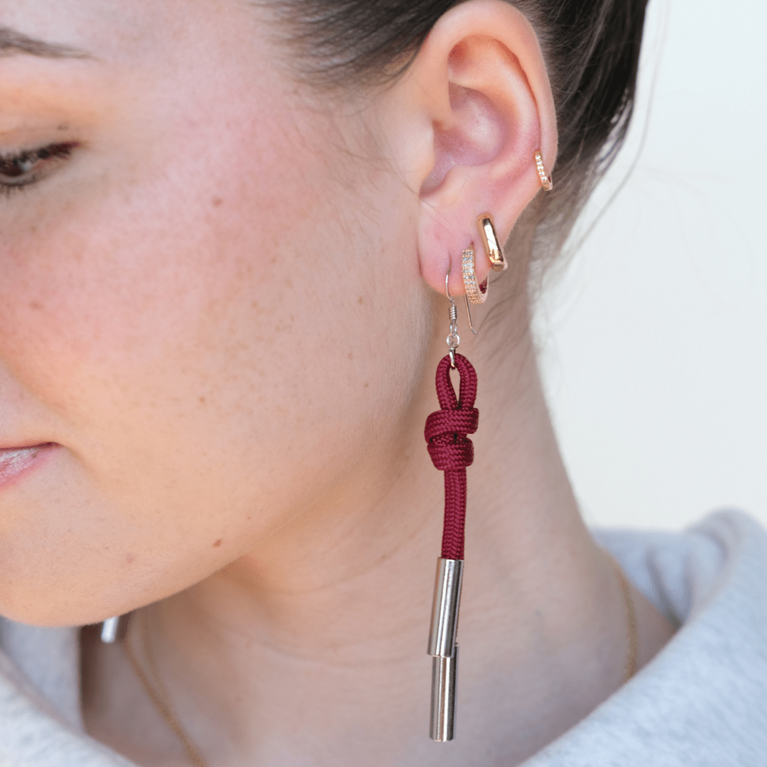 Burgundy Denver Cord Earring