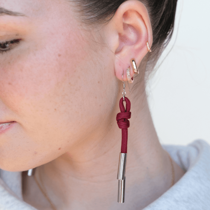Burgundy Denver Cord Earring