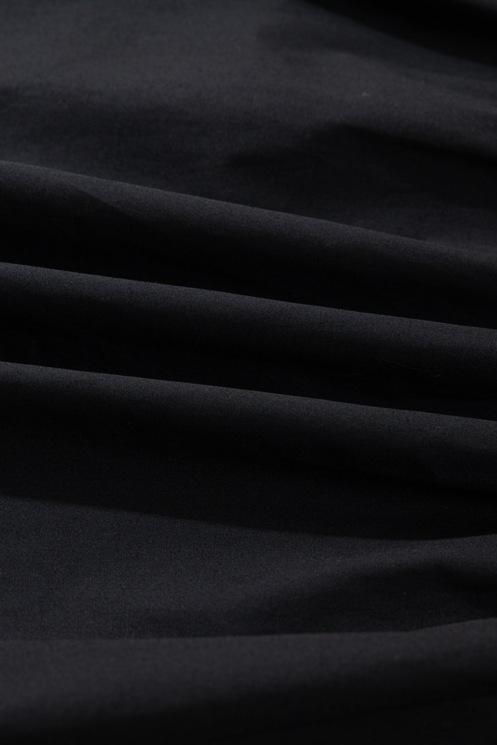 Black Contrast Trim Knot Cuffs Plus Size V Neck Mini Dress