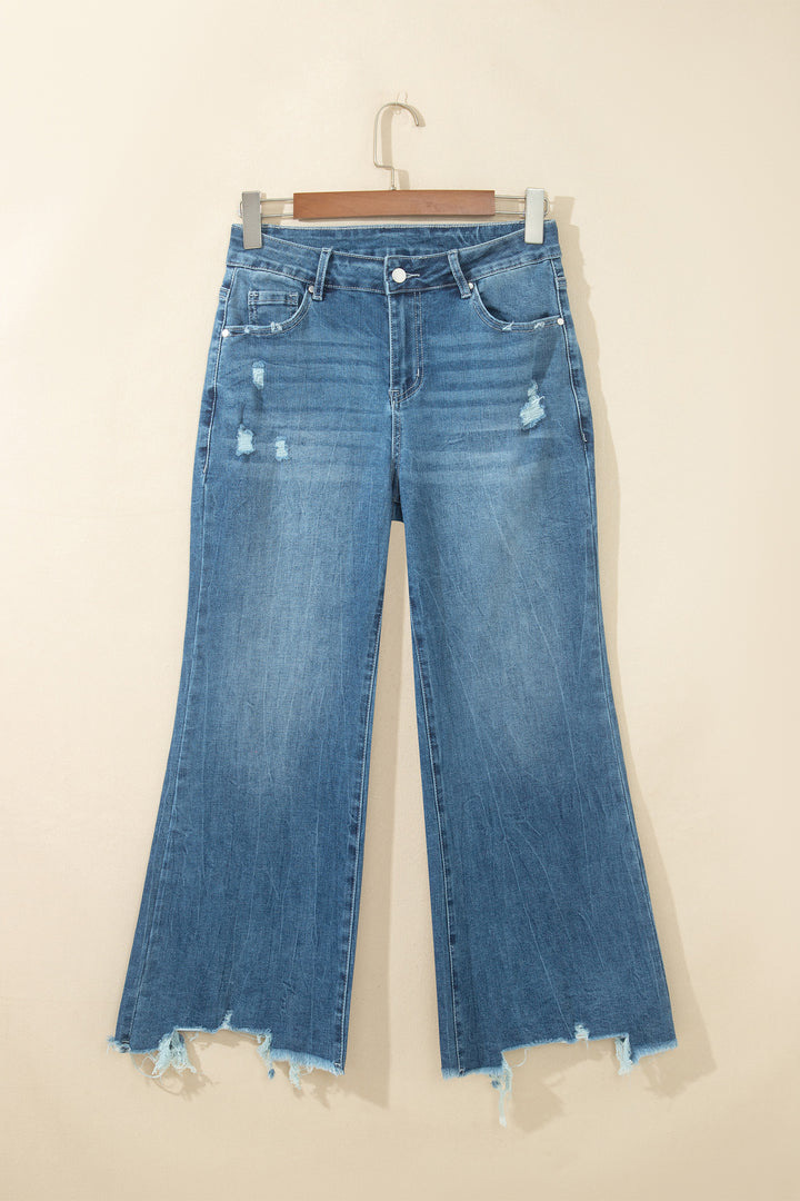 Ashleigh Blue High Waist Frayed Hem Flare Jeans