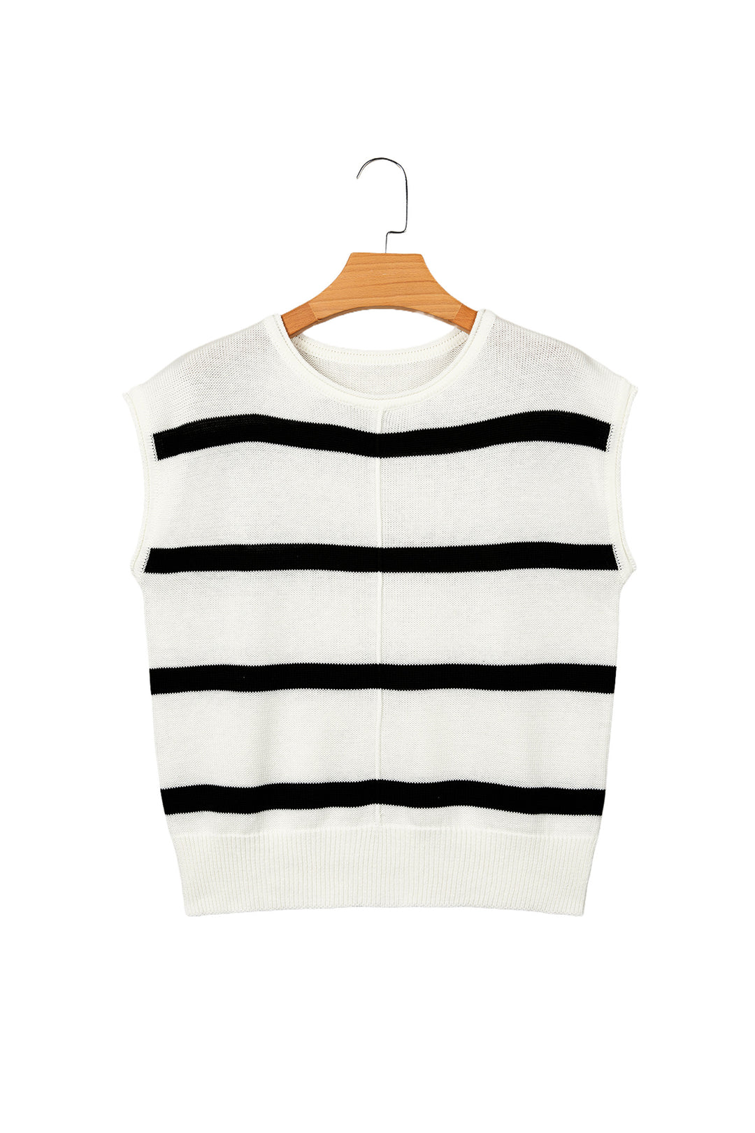 Rose Stripe Knit Western Short Sleeve Sweater