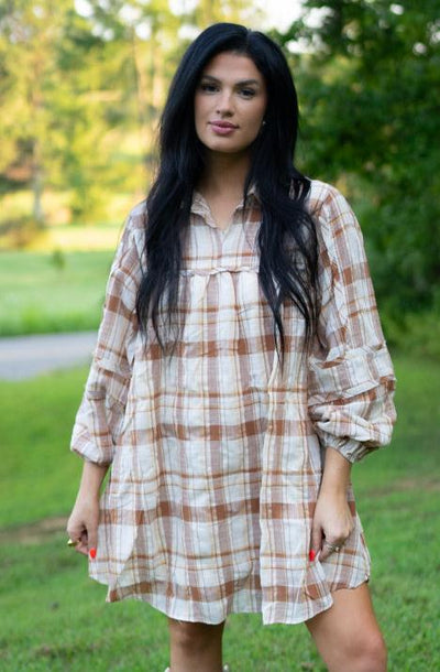 Dana Plaid Babydoll Dress