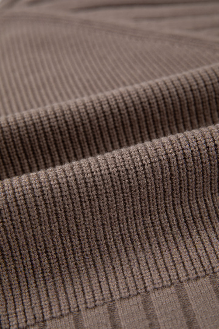 Goat Mixed Texture Knit Button V Neck Sweater Cardigan