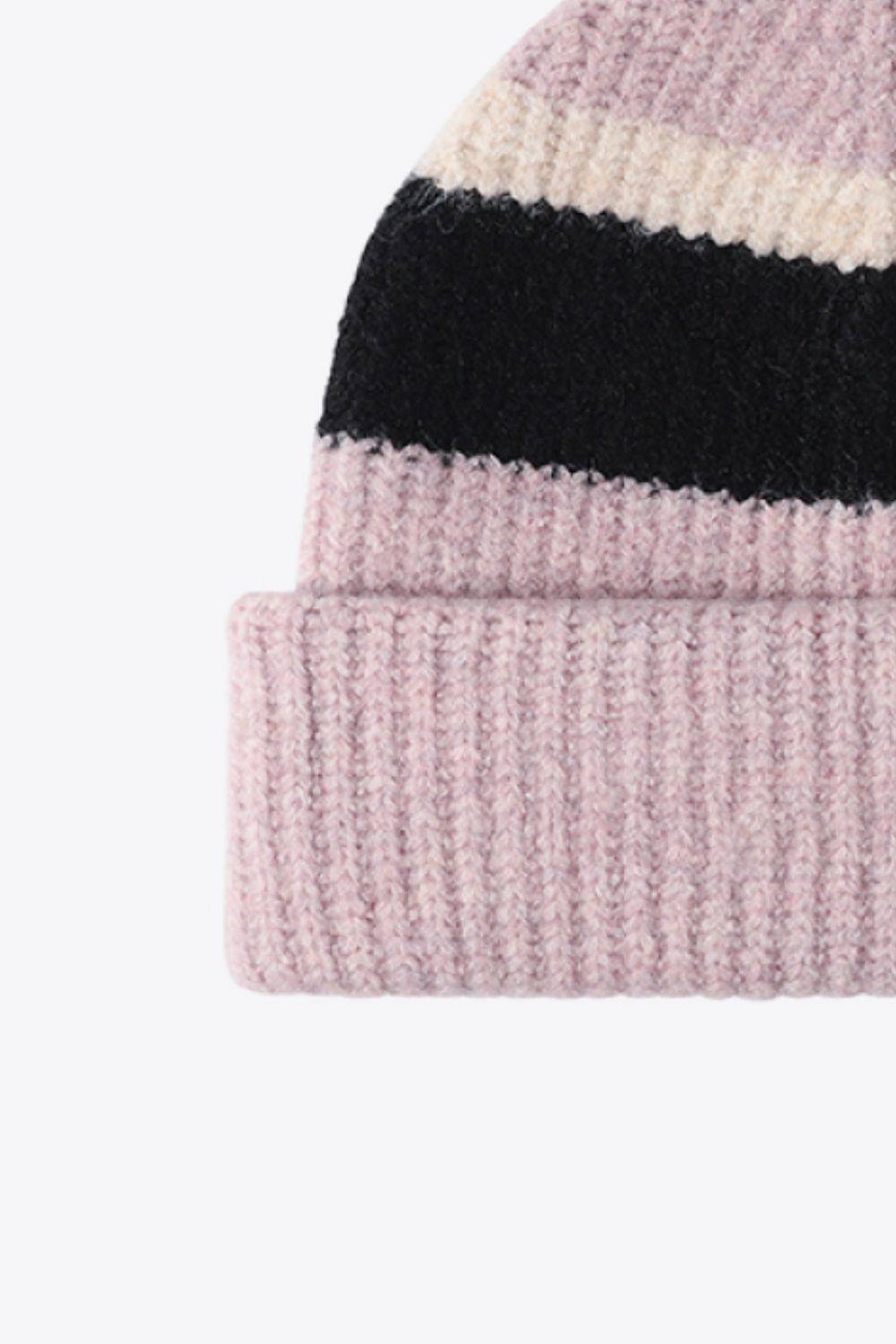 Tricolor Cuffed Knit Beanie