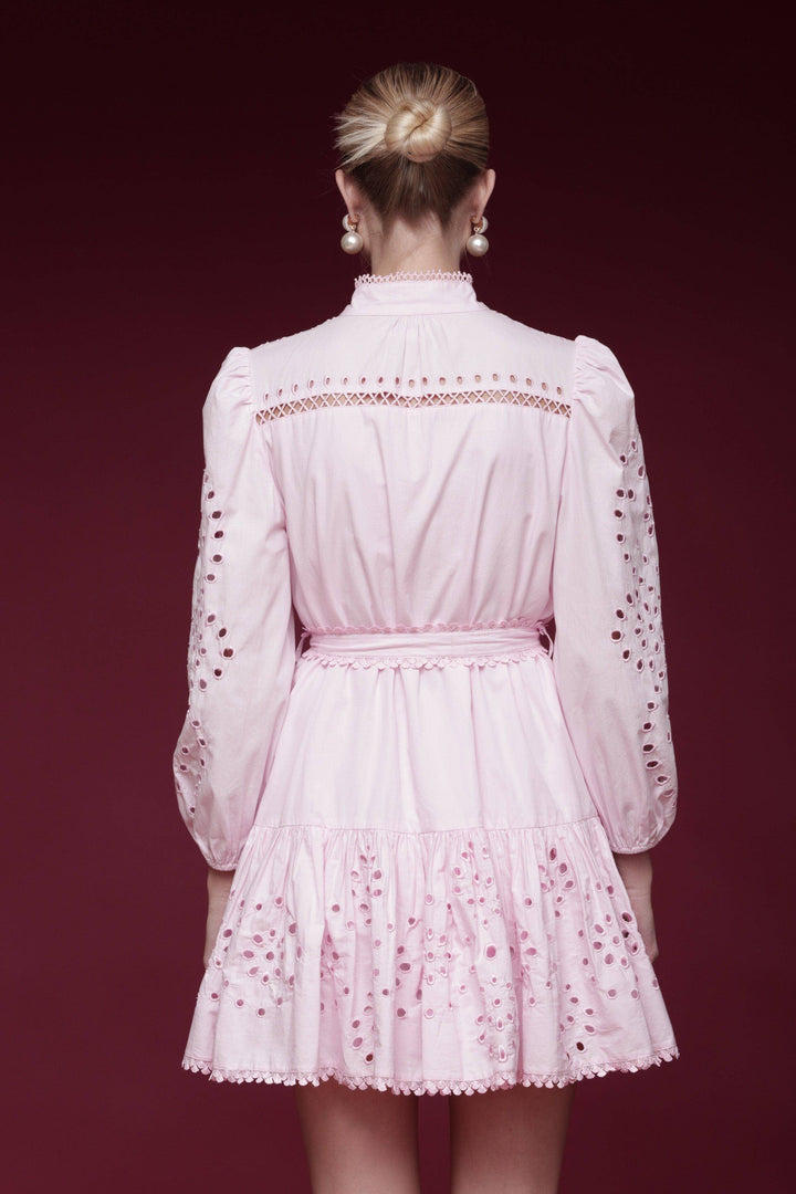 Ballet Pink Broderie Anglaise Shirtdress