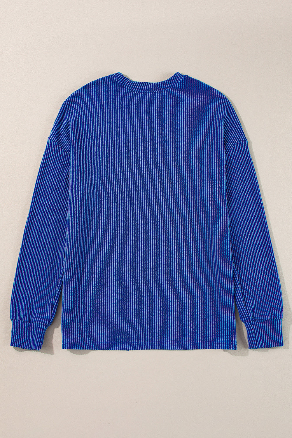 Bluing Corded GAME DAY Graphic Long Sleeve Crewneck Top