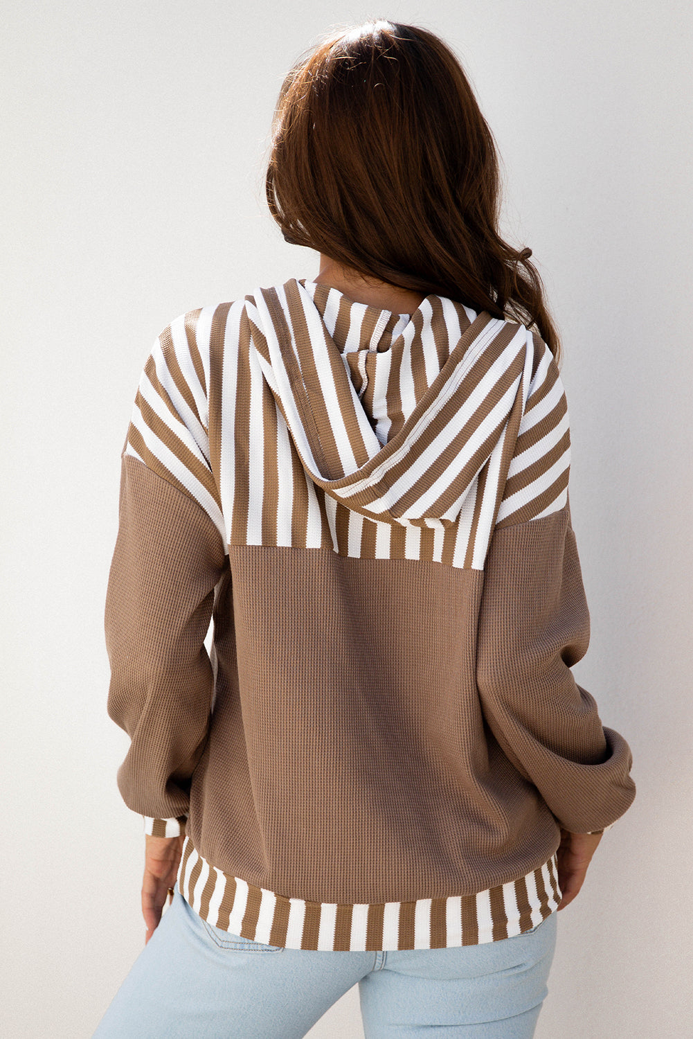 Tilly Striped Patchwork Drawstring Hoodie