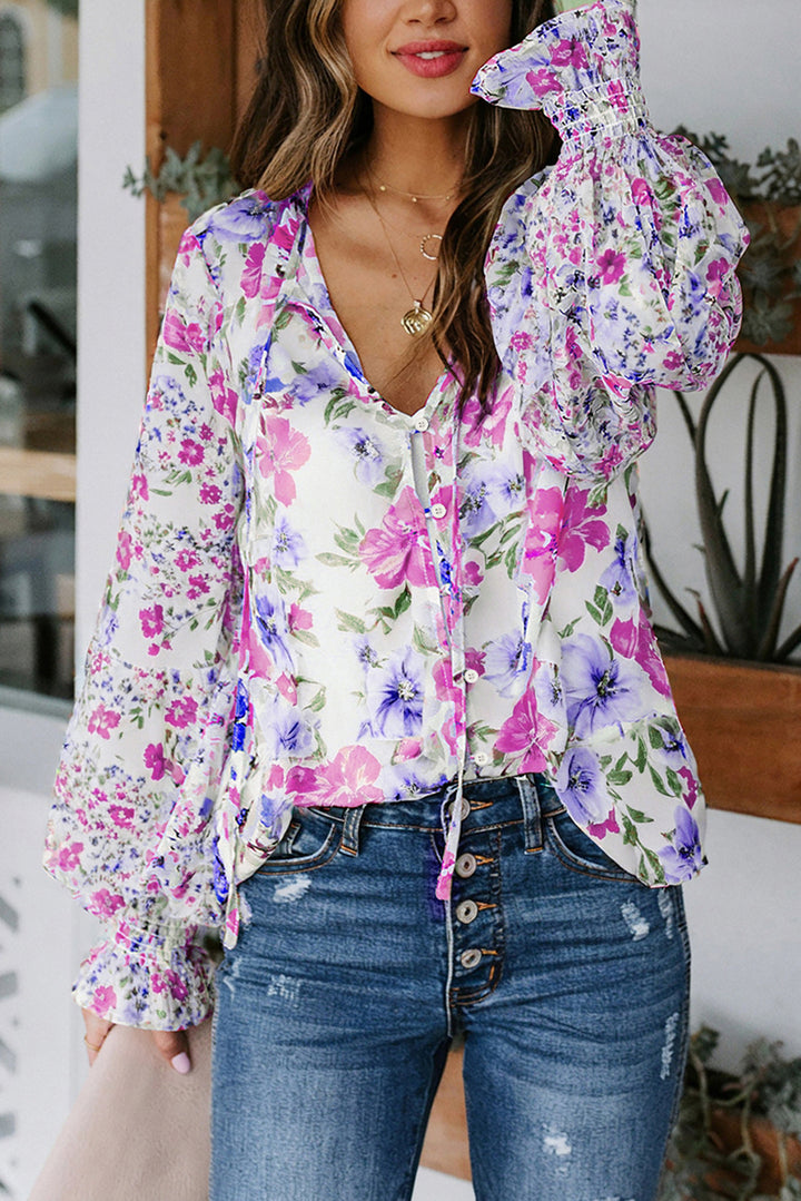 Yellow Cakewalk Floral Smocked Blouse
