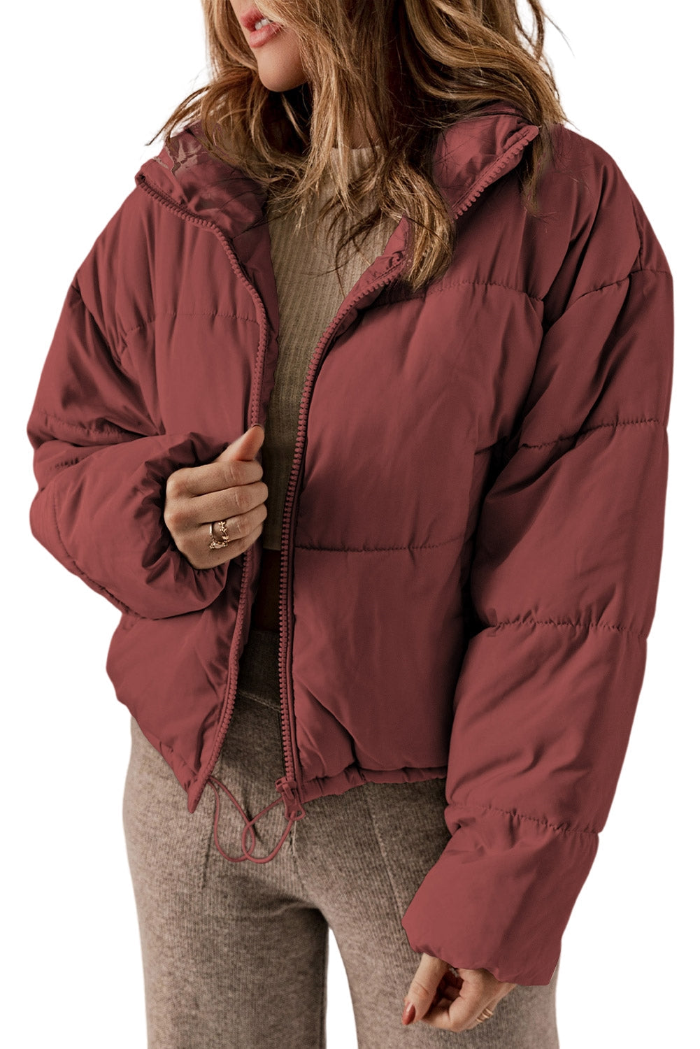 Rylee Drawstring Hem Puffer Jackets