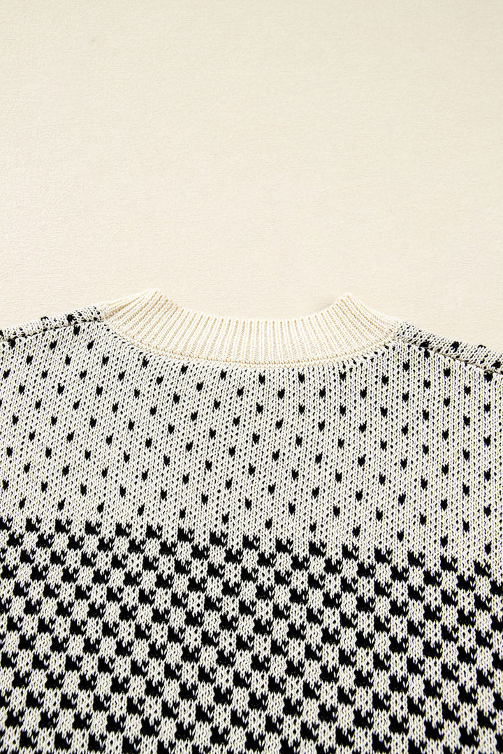 Kinley Pattern Lantern Sleeve Sweater