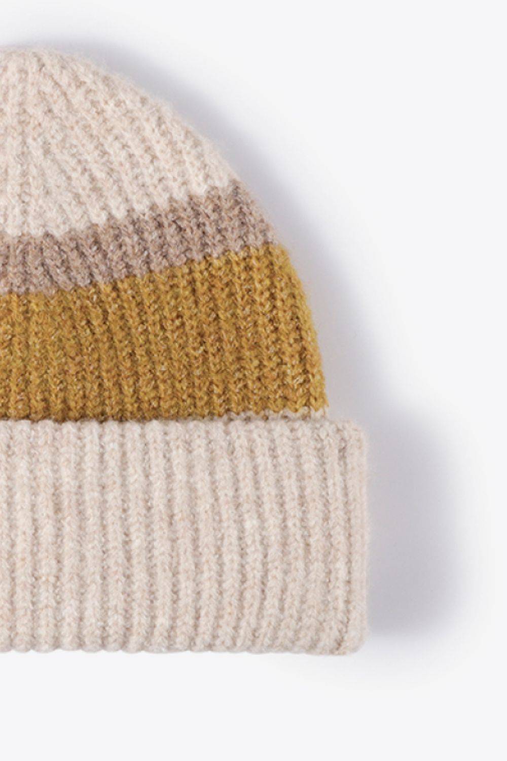 Tricolor Cuffed Knit Beanie