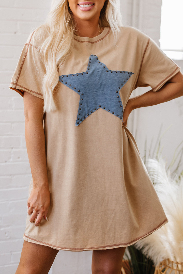 Luz Mineral Wash Star T-Shirt Dress
