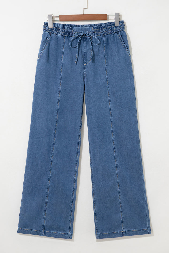 Ashleigh Blue Drawstring Waist Wide Leg Jeans