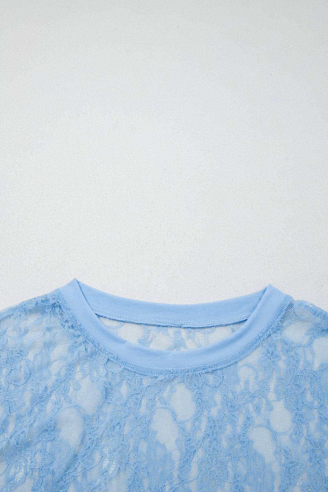Yellow Cream Sheer Floral Lace Boxy Tee