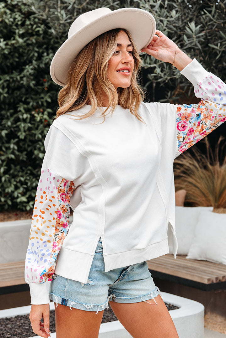 Raelynn Floral Patchwork Casual Sweatshirt