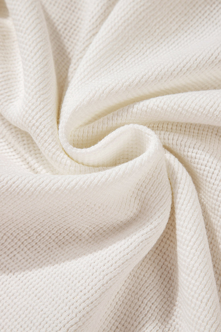 Teresa Color Waffle Half Long Sleeve Top