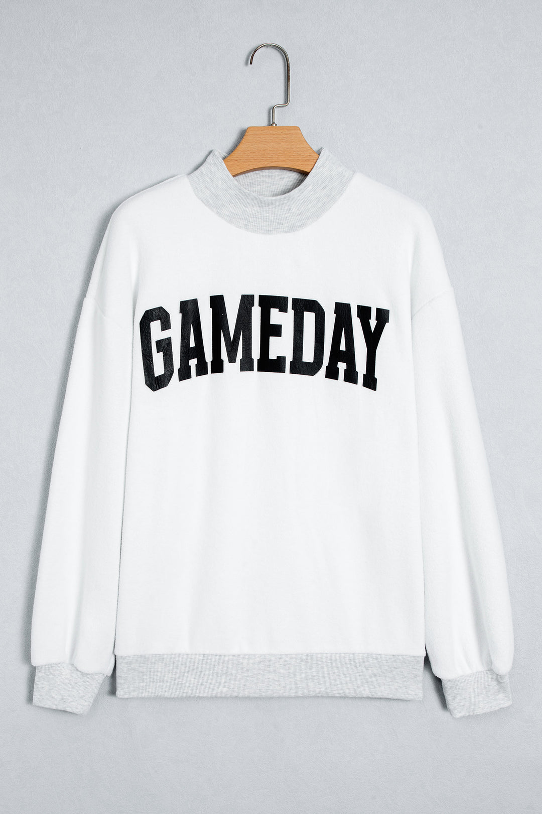 Light Grey High Neck GAMEDAY/ FOOTBALL Double Side Printed Reversible Sweatshirt