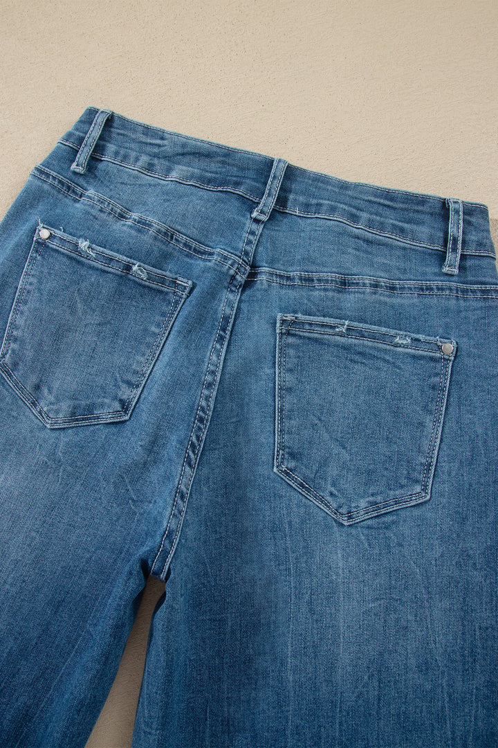 Ashleigh Blue High Waist Frayed Hem Flare Jeans