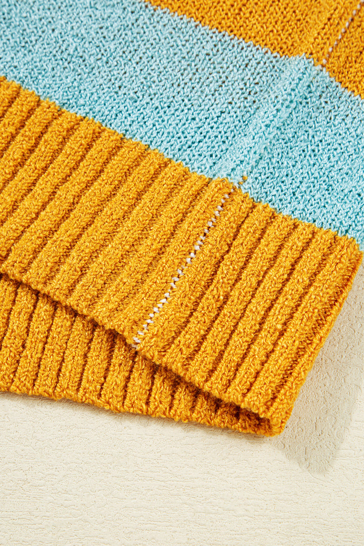 Abigail Block Striped Pullover Sweater