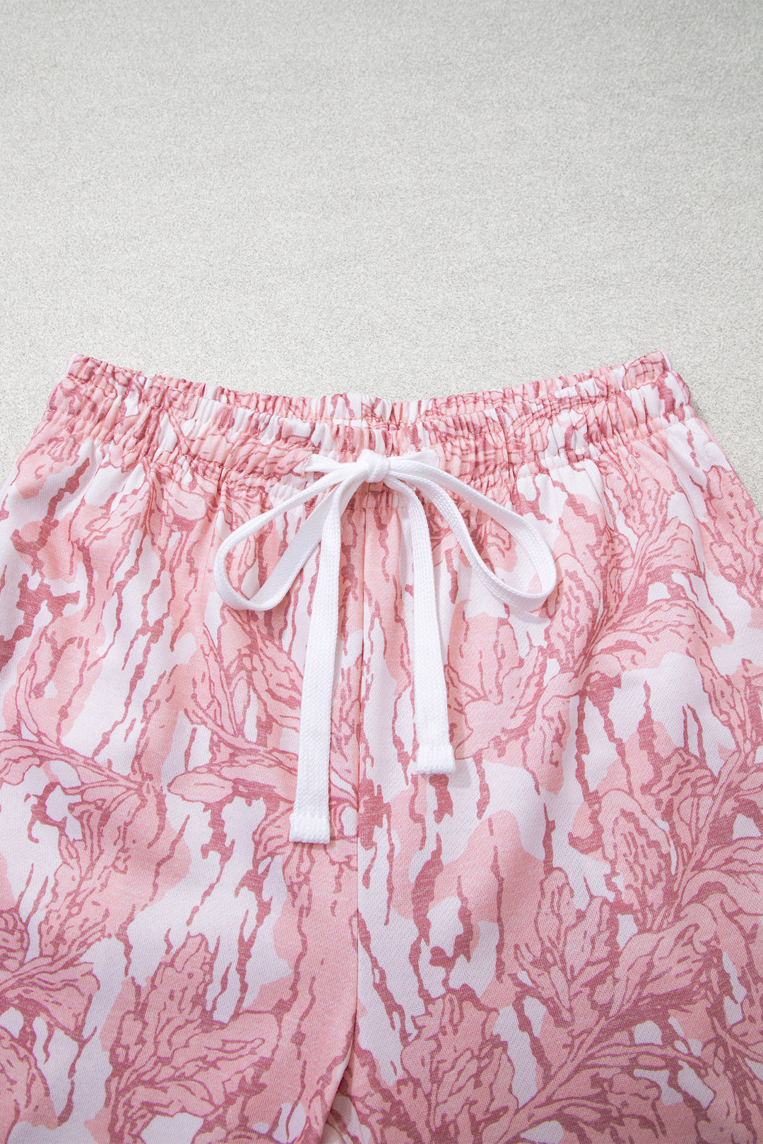 Multicolour Abstract Floral Print Loose Pullover Drawstring Pants 2pcs Set