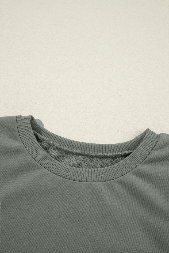 Valerie Solid Patchwork Sleeve Sweatshirt