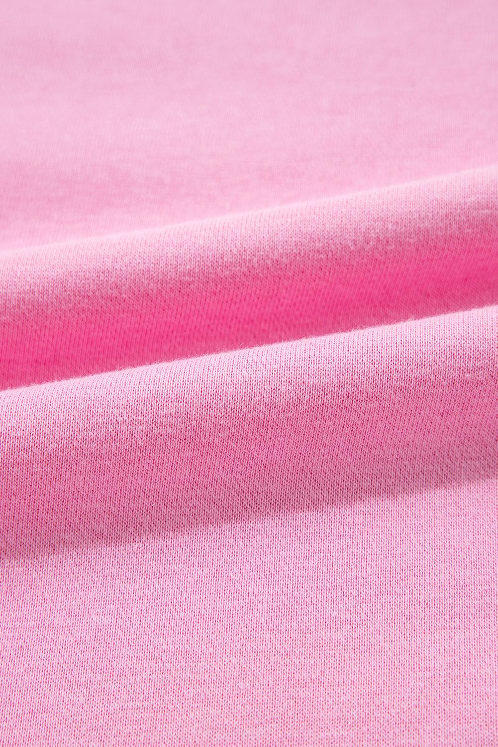 Close-up of sachet pink sweatshirt fabric texture