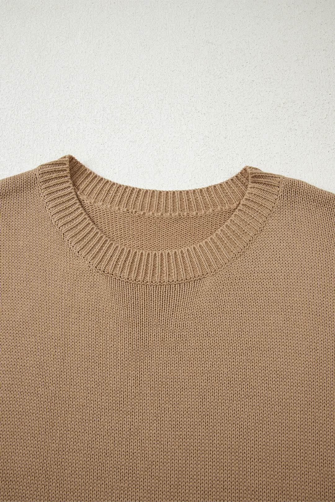 Pale Khaki Exposed Seam Drop Shoulder Oversize Sweater Mini Dress