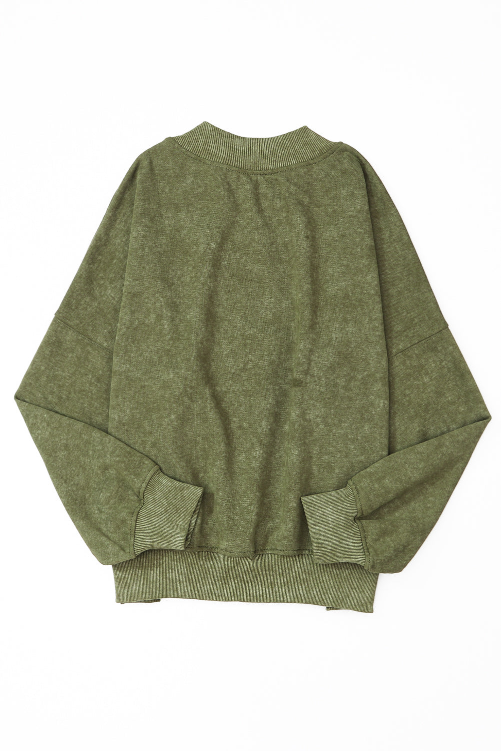 Green Drop Shoulder Crew Neck Pullover Sweatshirt