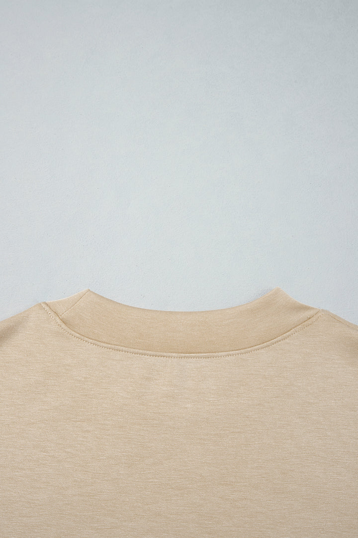 Coffee Camouflage Sleeve Crewneck Baggy Pullover Sweatshirt