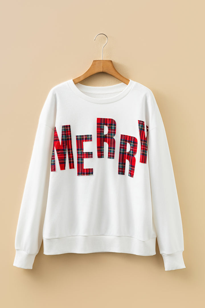 White Plaid MERRY Christmas Vacation Sweatshirt