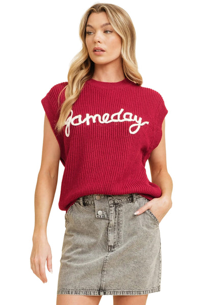 Racing Red Game Day Rugby Football Season Sweater Vest