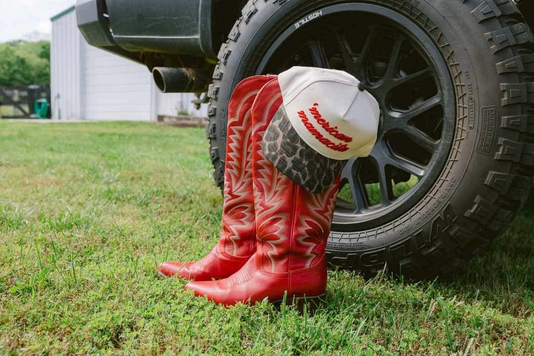 'Merican Mamacita - Leopard Vintage Trucker Hat
