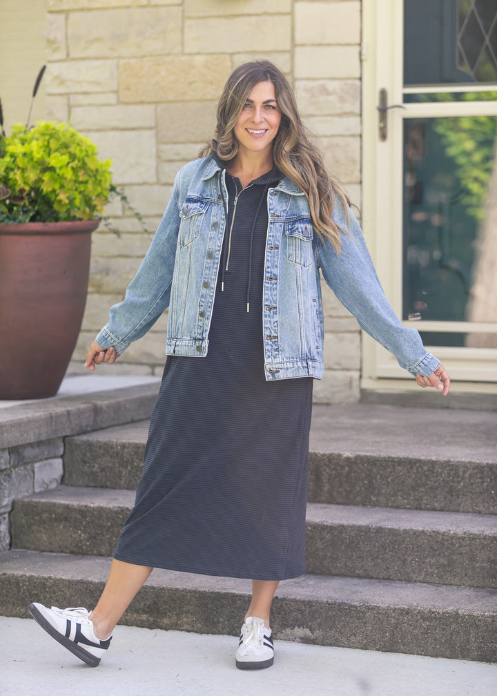 Cayla Quarter Zip Maxi Dress