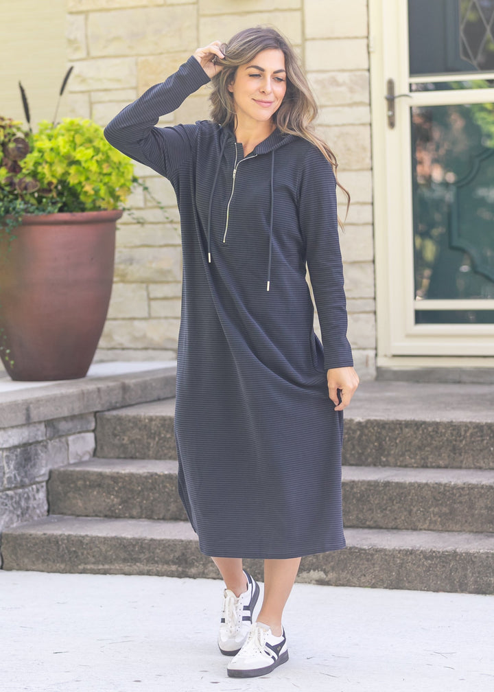 Cayla Quarter Zip Maxi Dress
