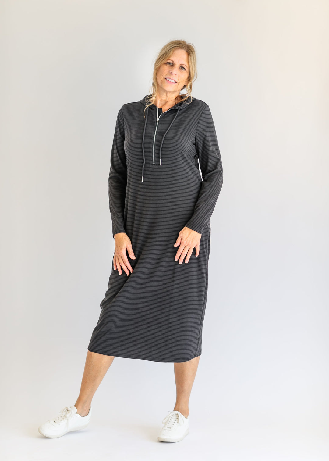 Cayla Quarter Zip Maxi Dress