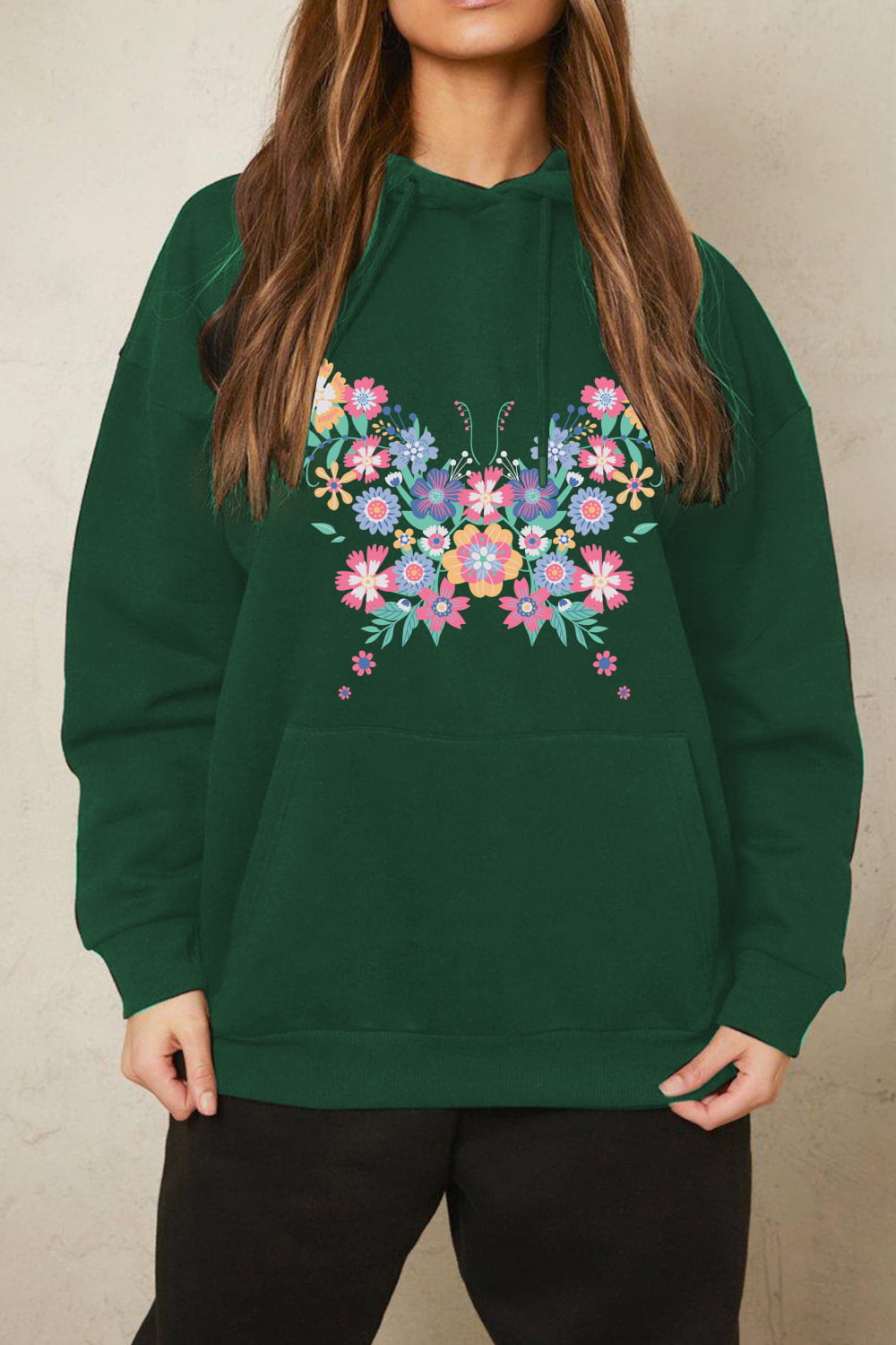 Simply Love Simply Love Full Size Floral Butterfly Graphic Hoodie