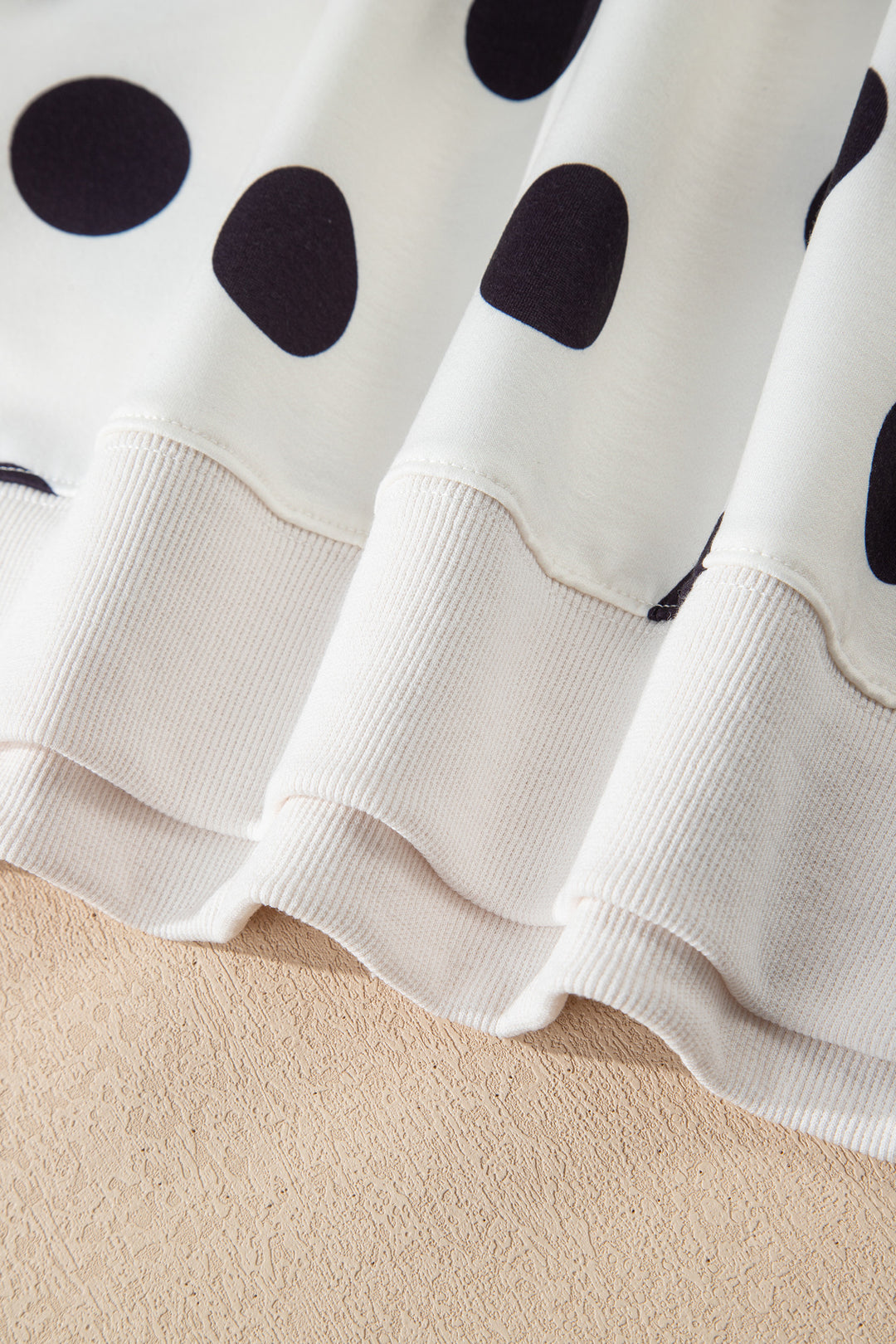 Sky Blue Polka Dot Print Drop Shoulder Pullover Drawstring Shorts Set