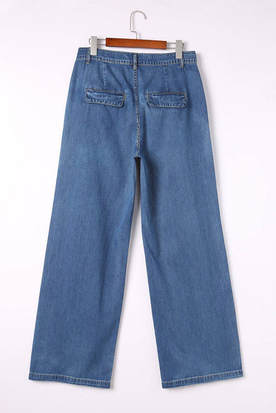 Blue Slouchy Wide Leg Jeans