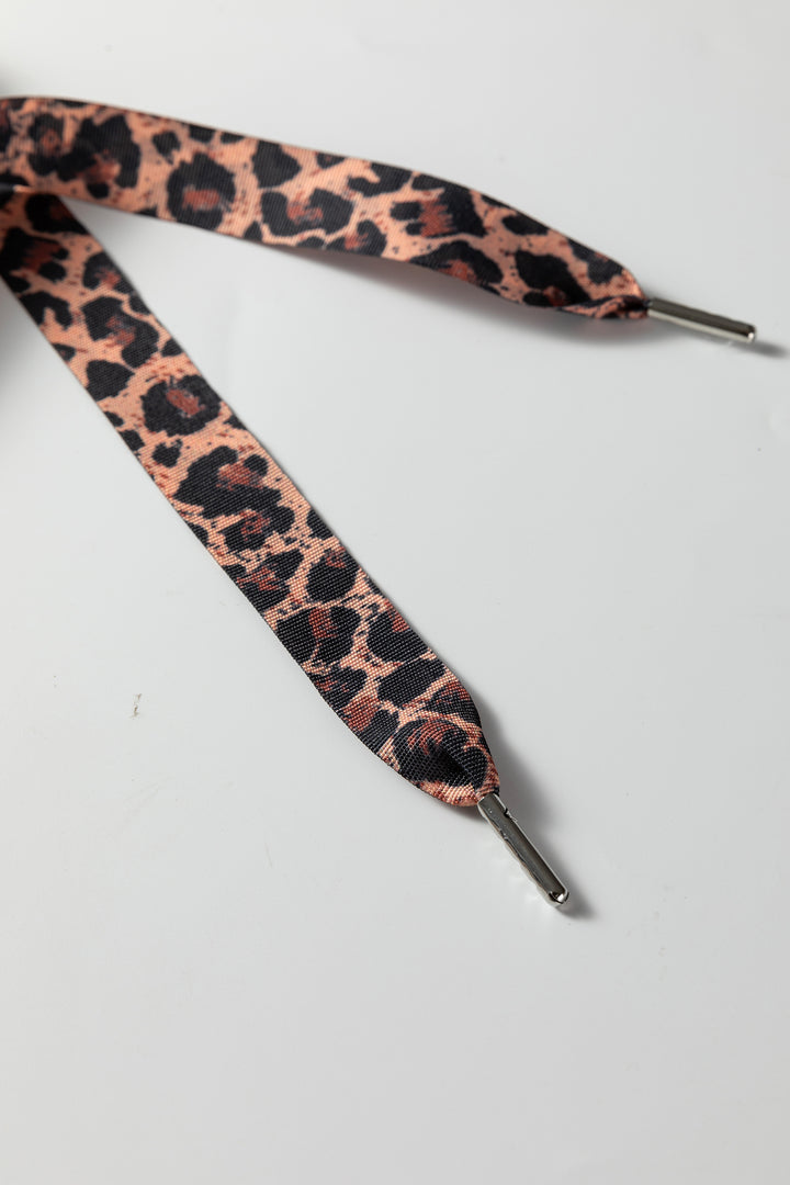 Parchment Thermal Textured Leopard Drawstring Baggy Hoodie