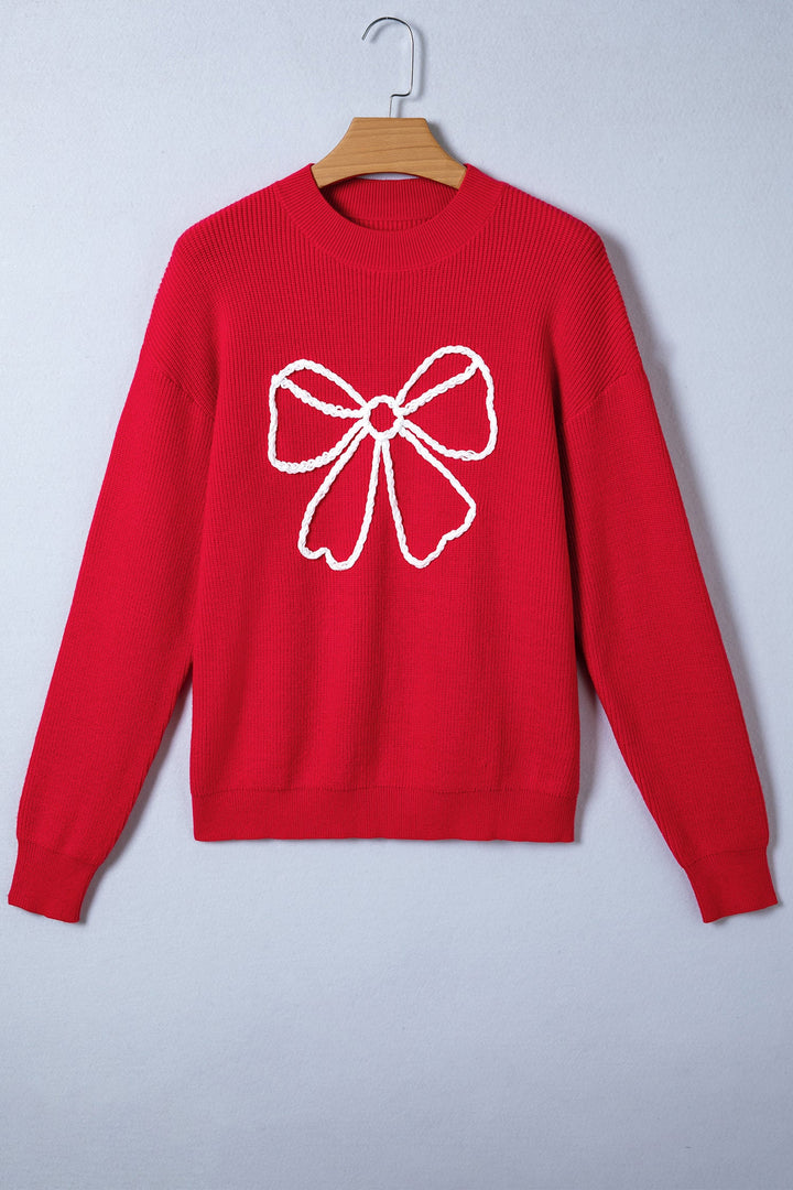 Arya Embroidered Graphic Ribbed Sweater