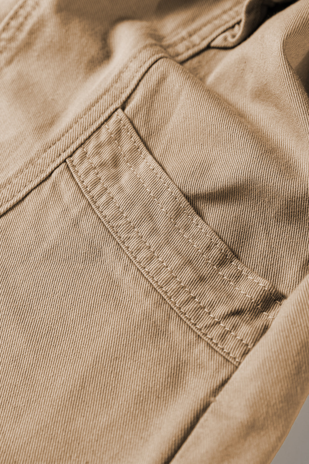 Pale Khaki Ruffled Patchwork Denim Jacket Vest