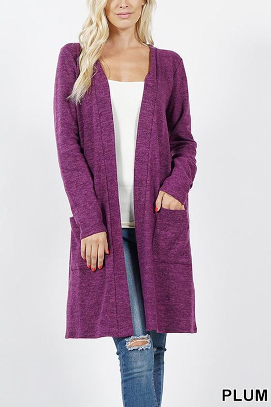 Brushed Sweater Pocket Cardigan