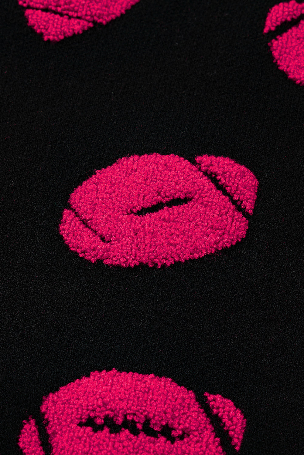 Black Rugby Print Casual Knit Short Sleeve Sweater