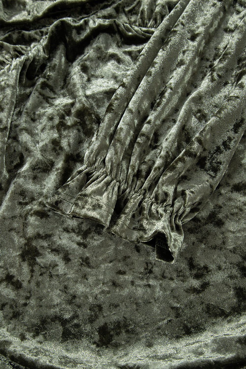 Coffee Plus Size Velvet Babydoll Mini Dress with Puff Sleeve